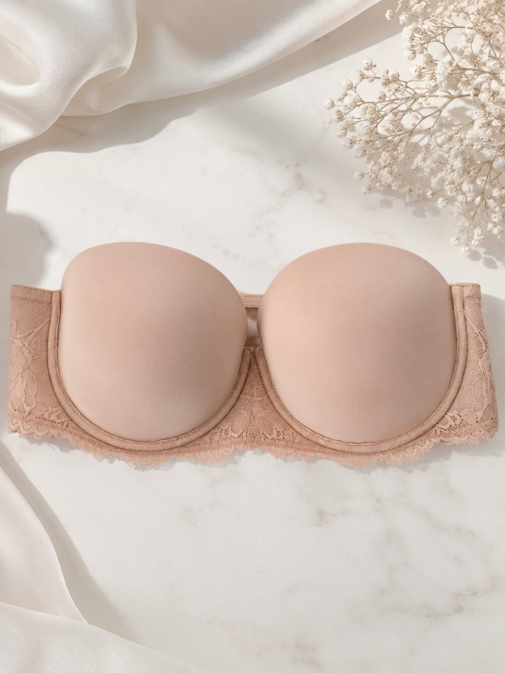 Torrid Curve Lightly Lined Nude Strapless 46B Bra